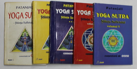 YOGA SUTRA - STIINTA SUFLETULUI  de PATANJALI , comentata de OSHO , VOLUMELE I - V  ANII '90 , SUBLINIATA CU CREIONUL *