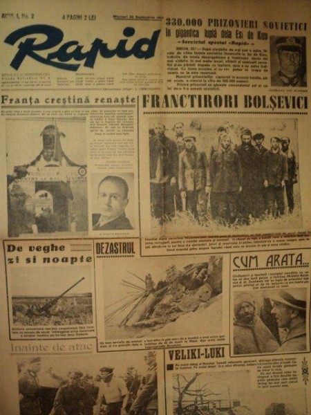 ZIARUL - RAPID, ANUL 1, NR. 2, MIERCURI 24 SEPTEMBRIE 1941