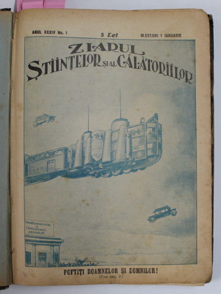 ZIARUL STIINTELOR SI CALATORIILOR , ANUL XXXIV , COLIGAT DE 19 NUMERE , APARUTE IN PERIOADA 1 IANUARIE 1930 - 24 IUNIE 1930