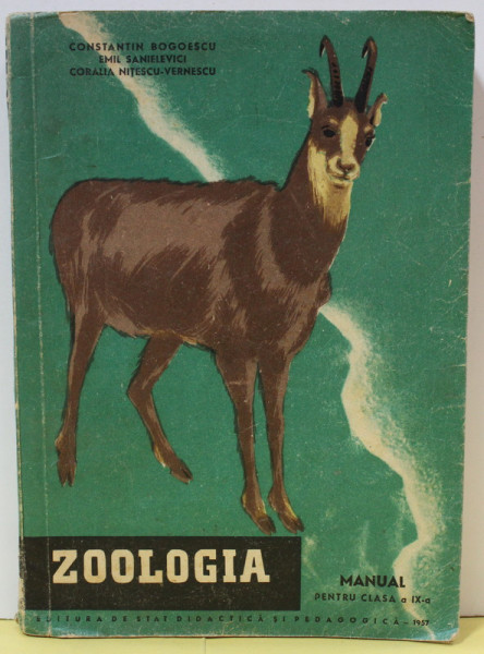 ZOOLOGIA , MANUAL PENTRU CLASA A IX -A de CONSTANTIN BOGOESCU ...CORALIA NITESCU - VERNESCU , 1957