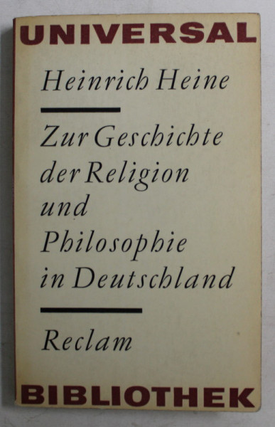 ZUR GESCHICHTE DER RELIGION UND PHILOSOPHIE IN DEUTSCHLAND von HEINRICH HEINE , 1970